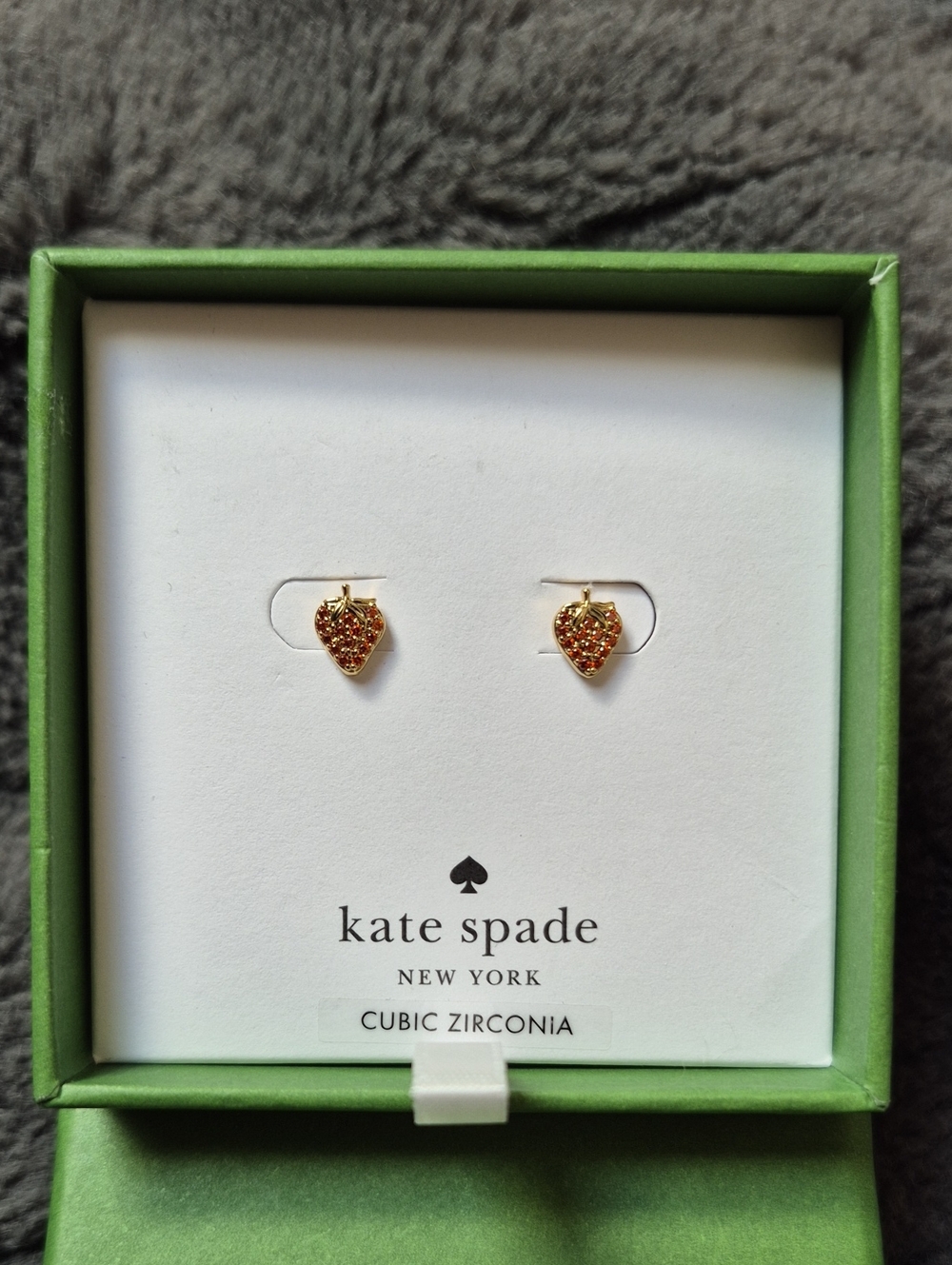 Kate Spade Dainty Strawberry Stud Earrings, New In Box! - Picture 7 of 7